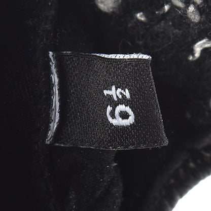 Chanel Metallic Lambskin Tweed CC Fingerless Gloves 6.5 Black Green 5 of 5