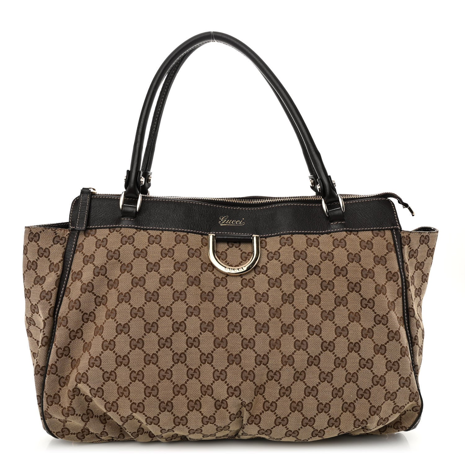 Gucci Monogram D Gold Tote Dark Brown 1 of 11