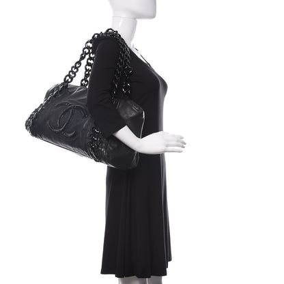 Chanel Calfskin Modern Chain Rhodoid East West Tote Black 2 of 10