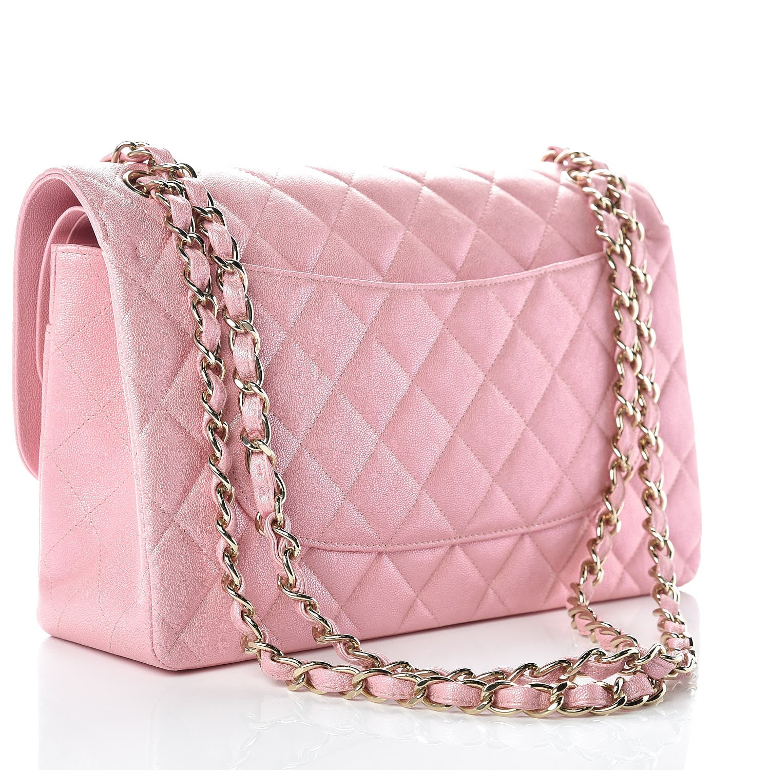 Chanel Iridescent Caviar Quilted Jumbo Double Flap Rose Pink 3 of 9