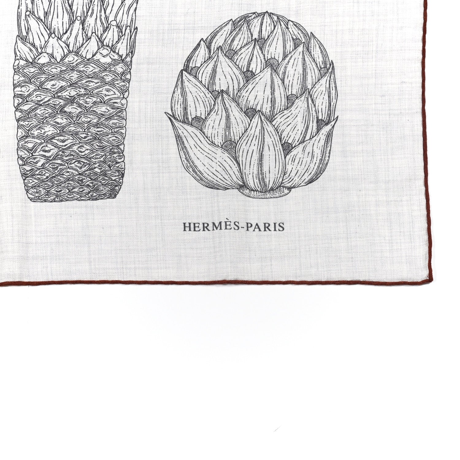 Hermes Cashmere Silk Index Palmarum Finesse Shawl 140 Gris Chine Bronze 4 of 7