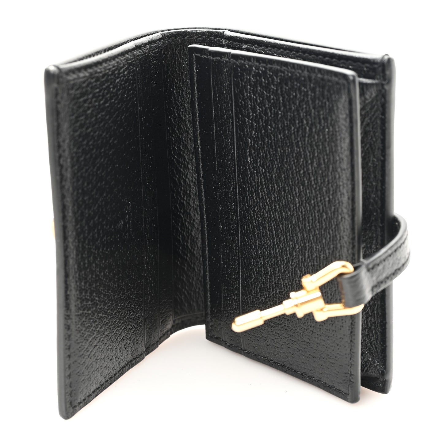 Jacquard Black Denim GG Monogram Textured Dollar Calfskin Jackie 1961 Card Case Black Ivory
