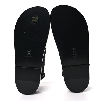 Chanel Denim Quilted Dad Sandals 38 Black Multicolor 6 of 9