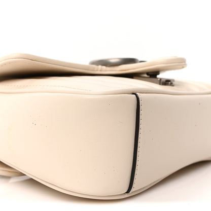 Gucci Calfskin Matelasse Aria Mini GG Marmont Shoulder Bag Mystic White 8 of 9