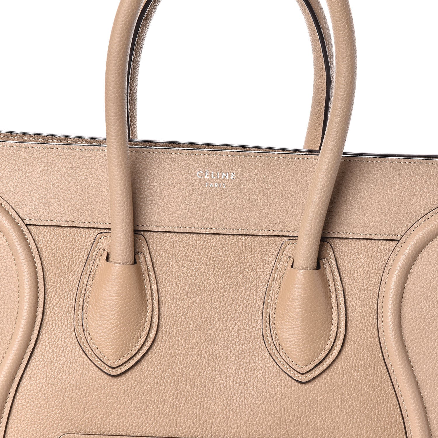 Celine Drummed Calfskin Mini Luggage Dune 8 of 12