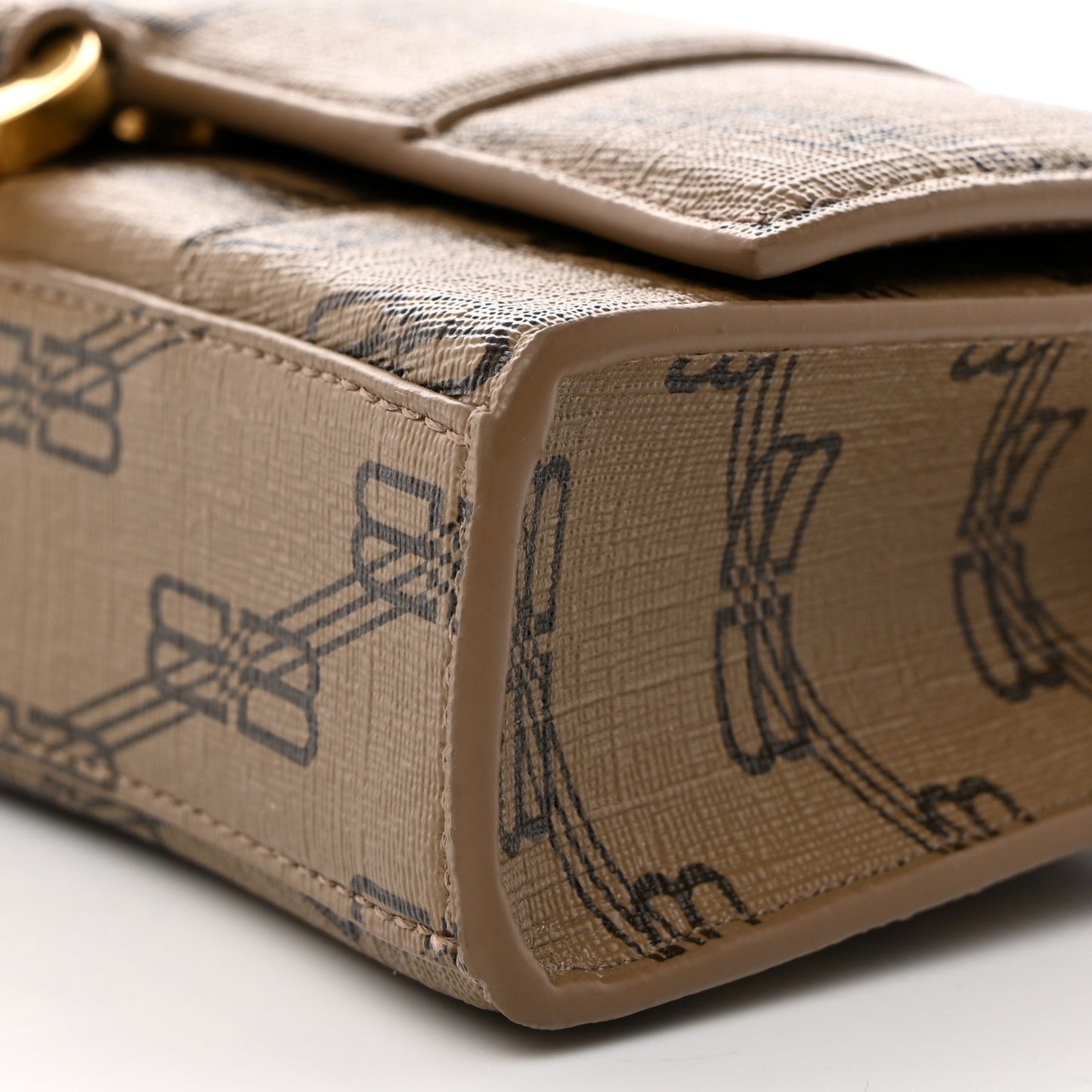 Coated Canvas BB Monogram Hourglass Chain Bag Beige Brown