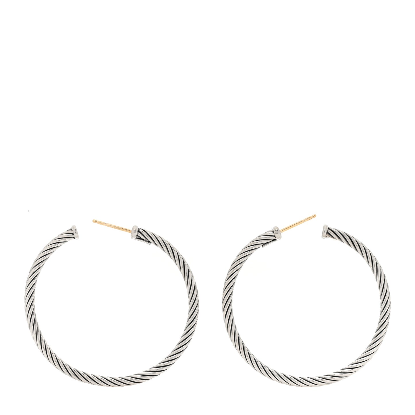 Sterling Silver Large Cable Classics Hoop Earrings