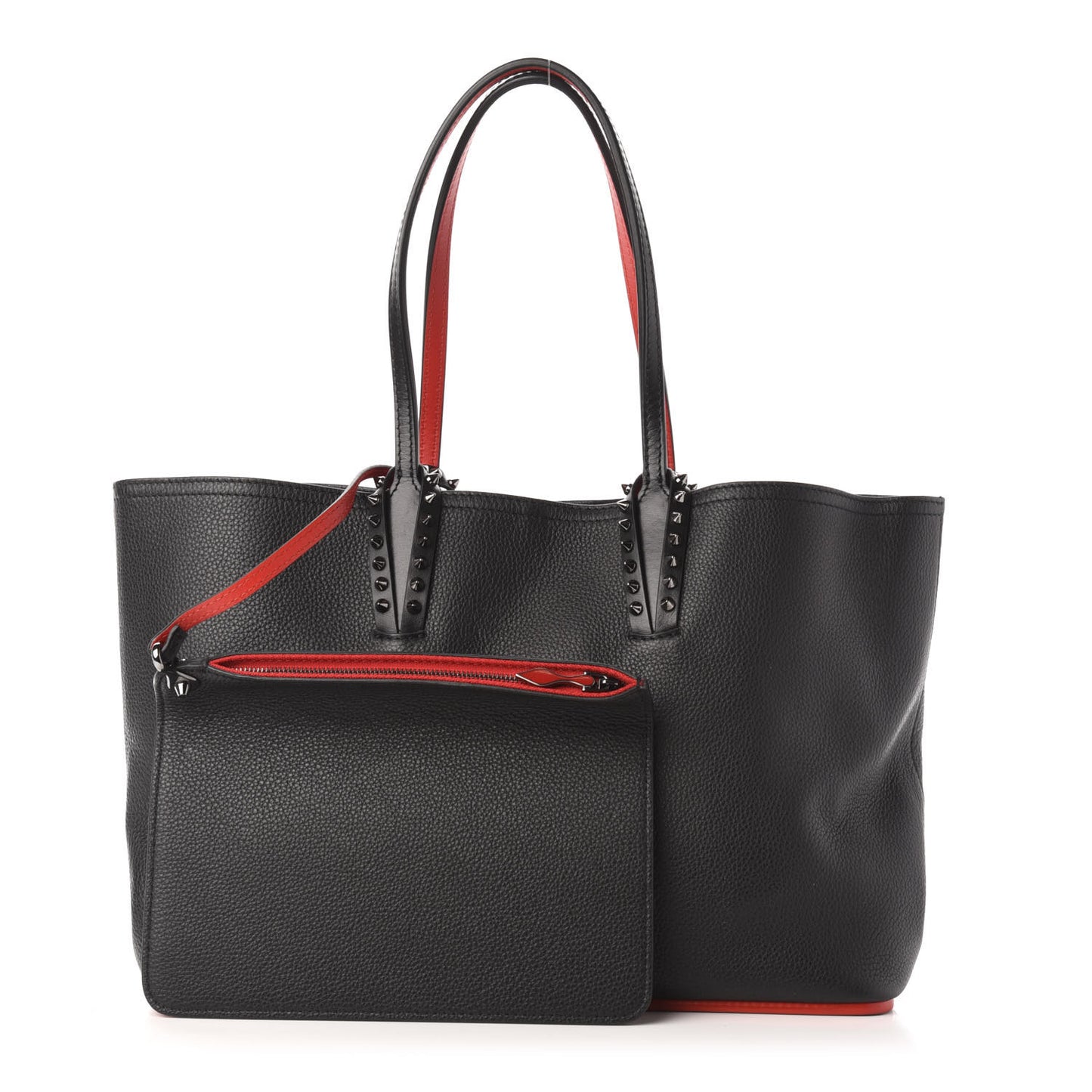 Calfskin Spikes Small East West Cabata Tote Black