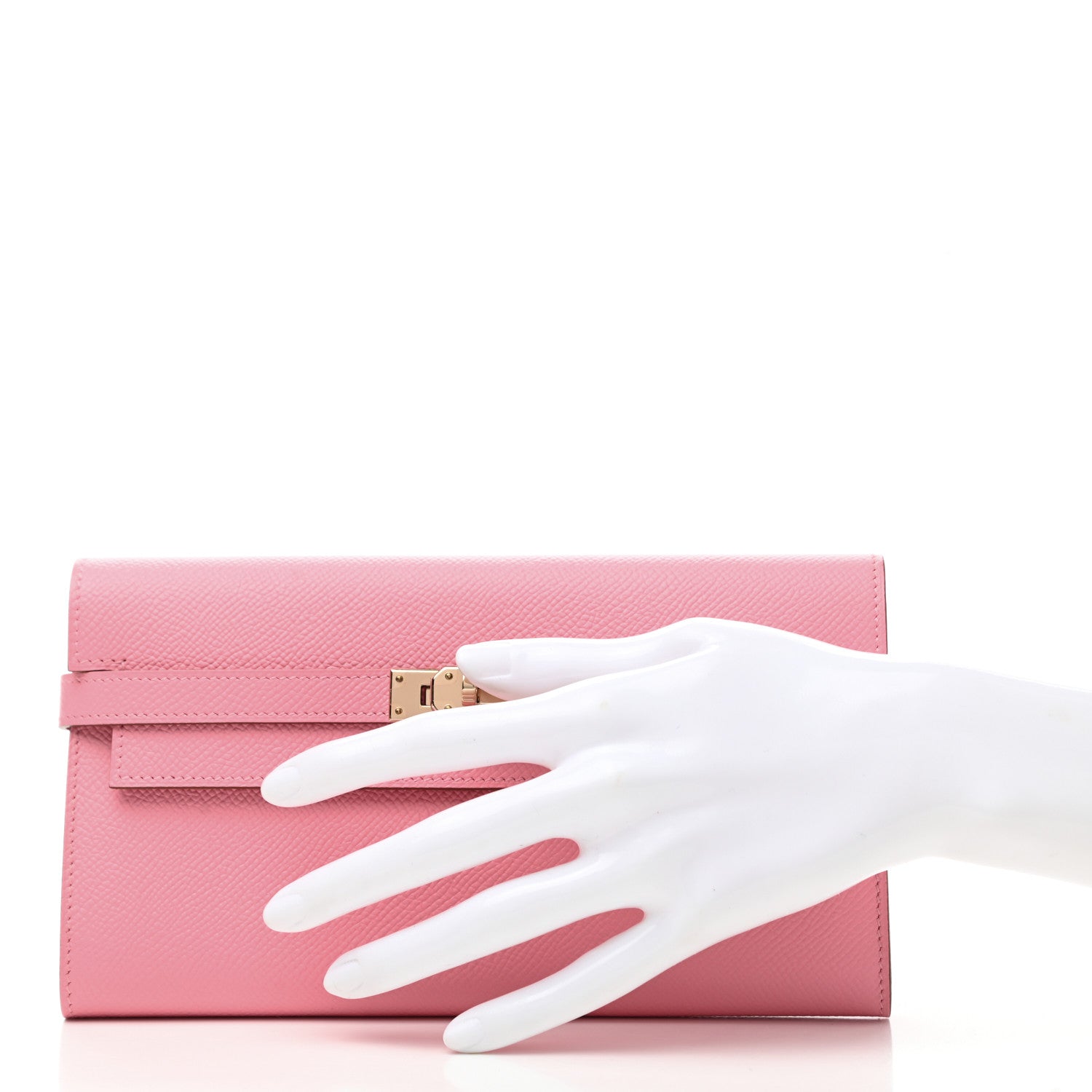 Hermes Epsom Kelly Longue Wallet Rose Confetti 2 of 8