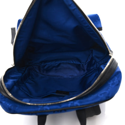 Gucci Econyl Nylon Monogram Off The Grid Backpack Guilted Blue Black 5 of 9
