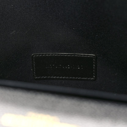 Saint Laurent Grain De Poudre Matelasse Chevron Monogram Envelope Clutch Black 7 of 8