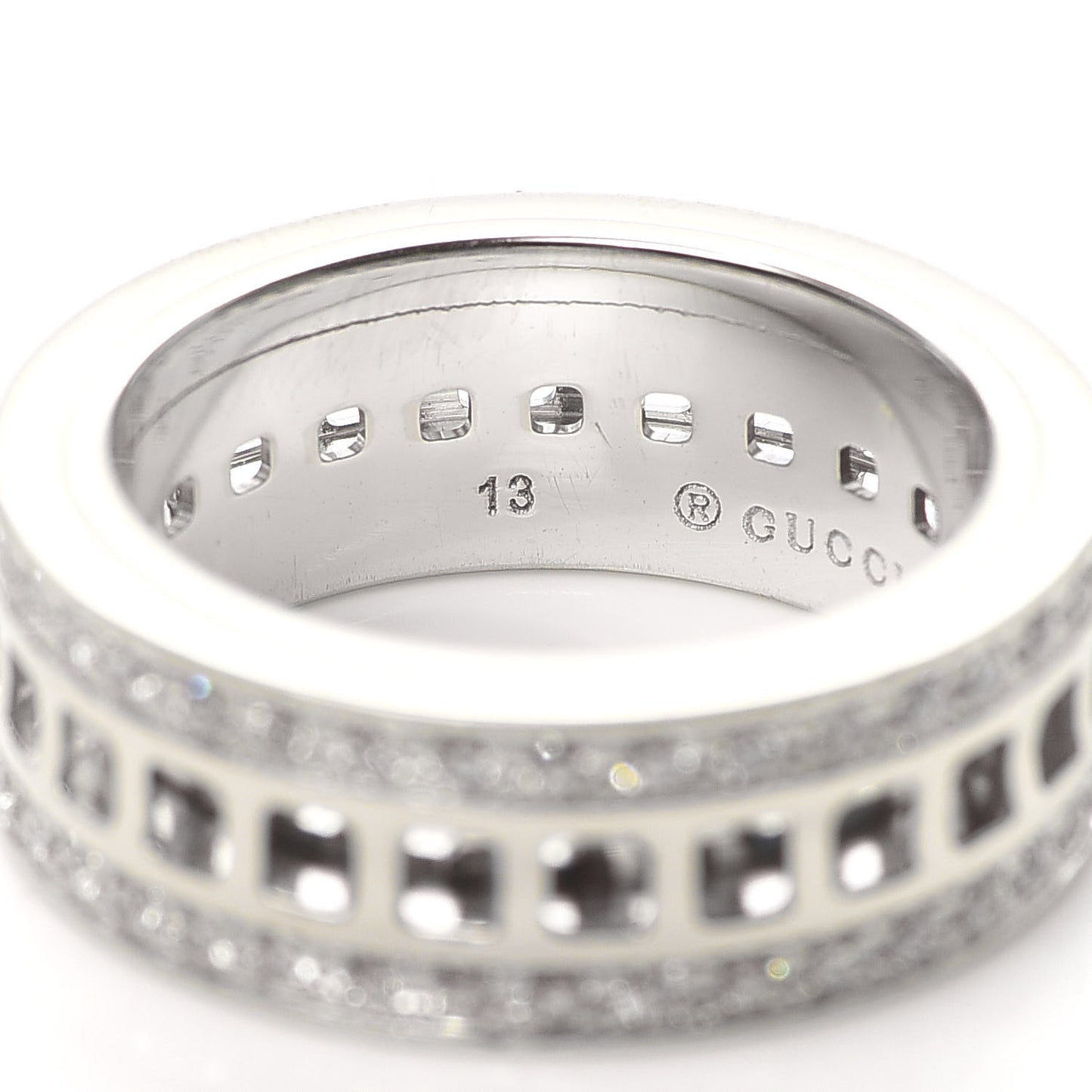 18K White Gold Diamond Spinner Ring 53 6.25
