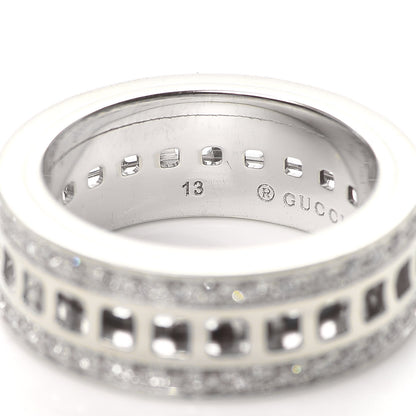Gucci 18K White Gold Diamond Spinner Ring 53 6.25 5 of 5