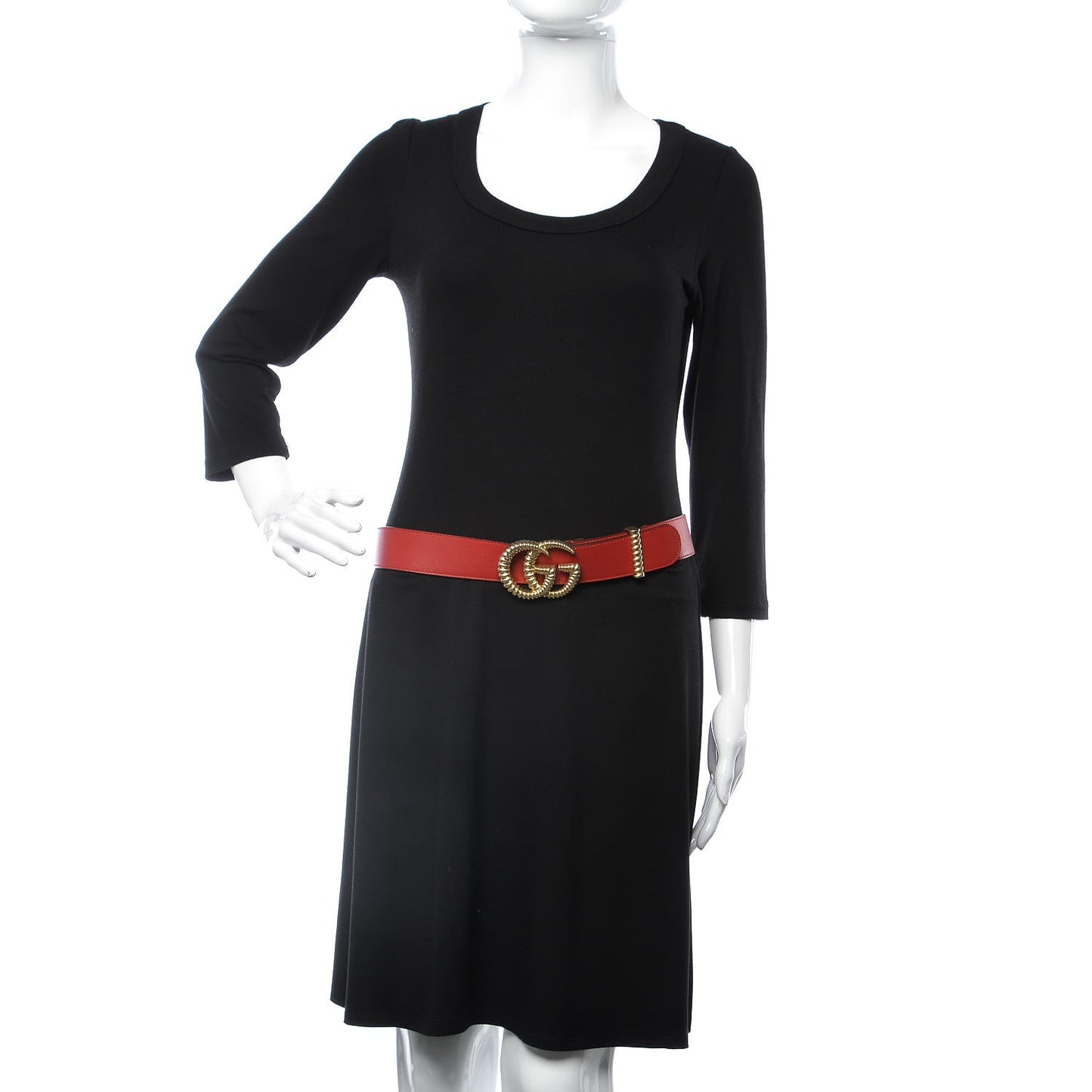 Moon Calfskin Torchon Double G 40mm Belt 85 34 Hibiscus Red