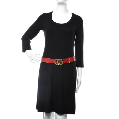 Gucci Moon Calfskin Torchon Double G 40mm Belt 85 34 Hibiscus Red 2 of 7