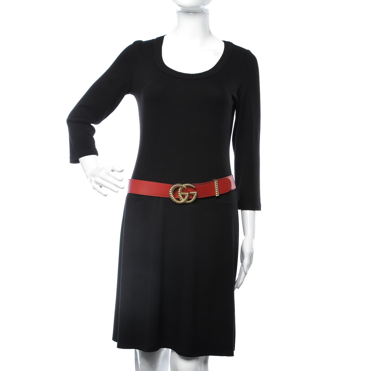 Gucci Moon Calfskin Torchon Double G 40mm Belt 85 34 Hibiscus Red 2 of 7