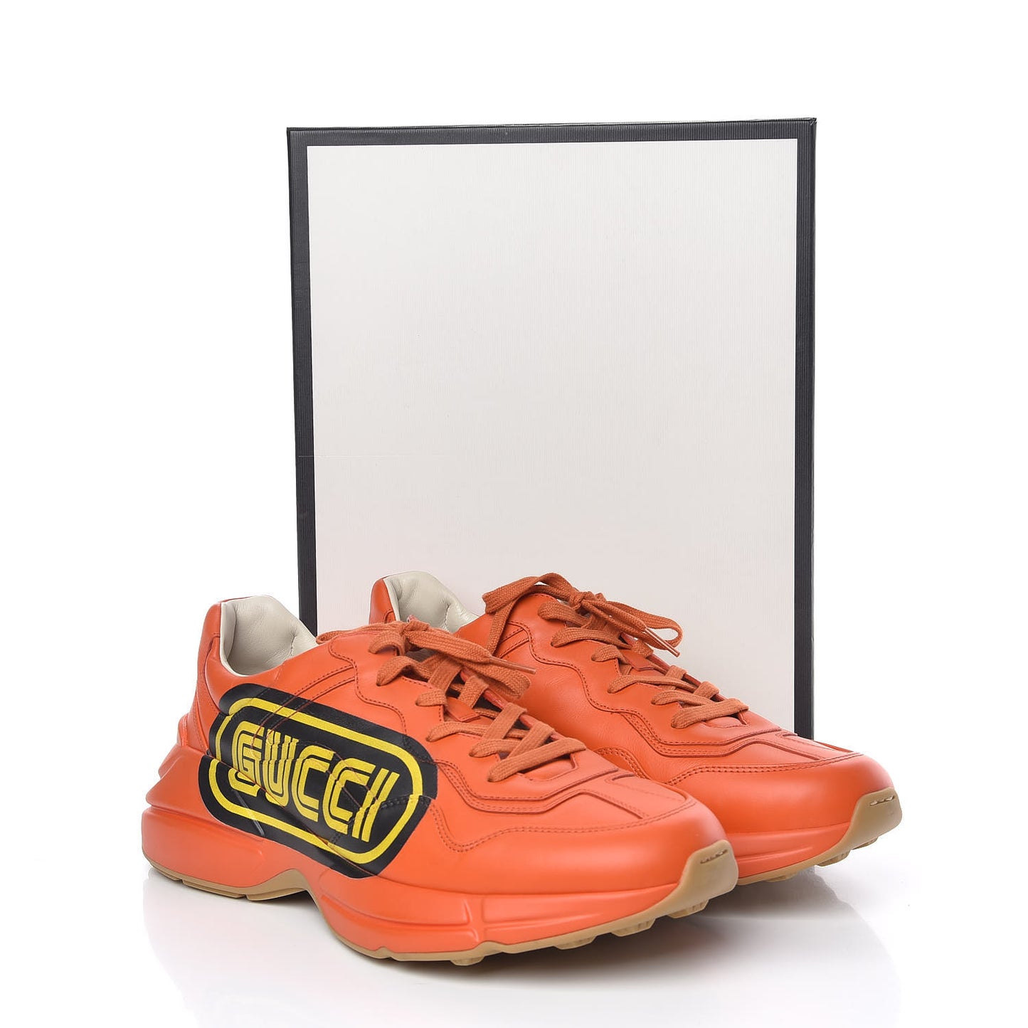 X SEGA Calfskin Logo Mens Rhyton Sneakers 12 Deep Orange