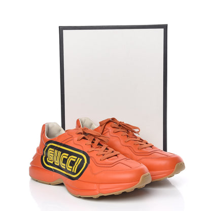 Gucci X SEGA Calfskin Logo Mens Rhyton Sneakers 12 Deep Orange 10 of 10
