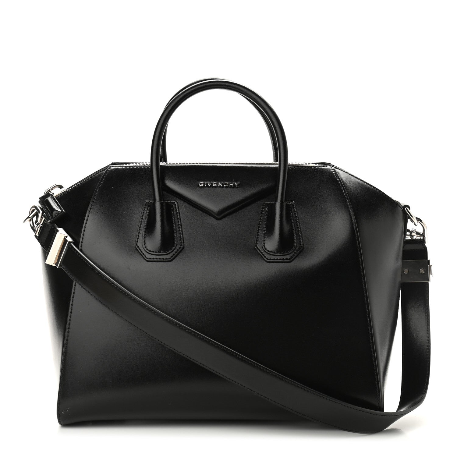 Givenchy Shiny Lord Calfskin Medium Antigona Black 1 of 10