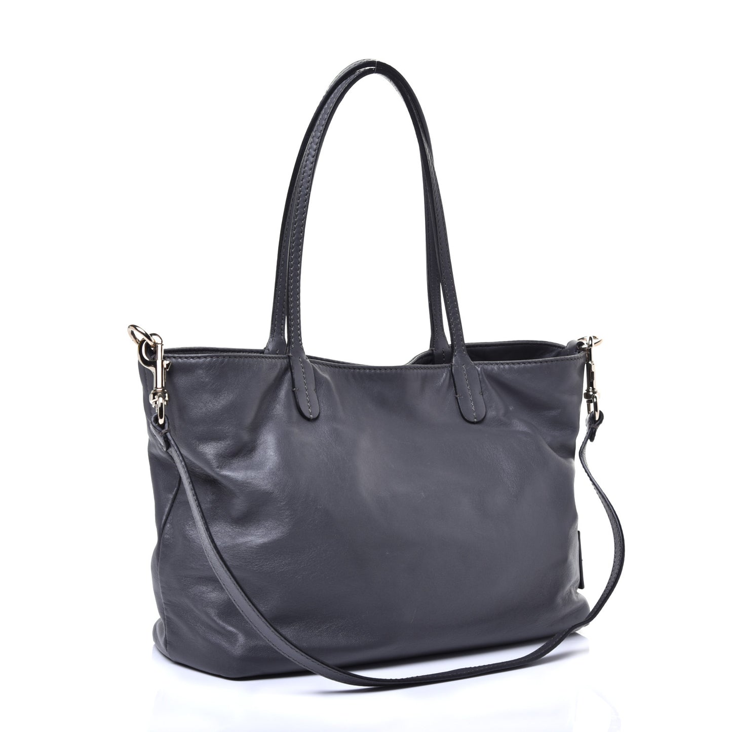 Nappa Studded Rosette Tote Grey