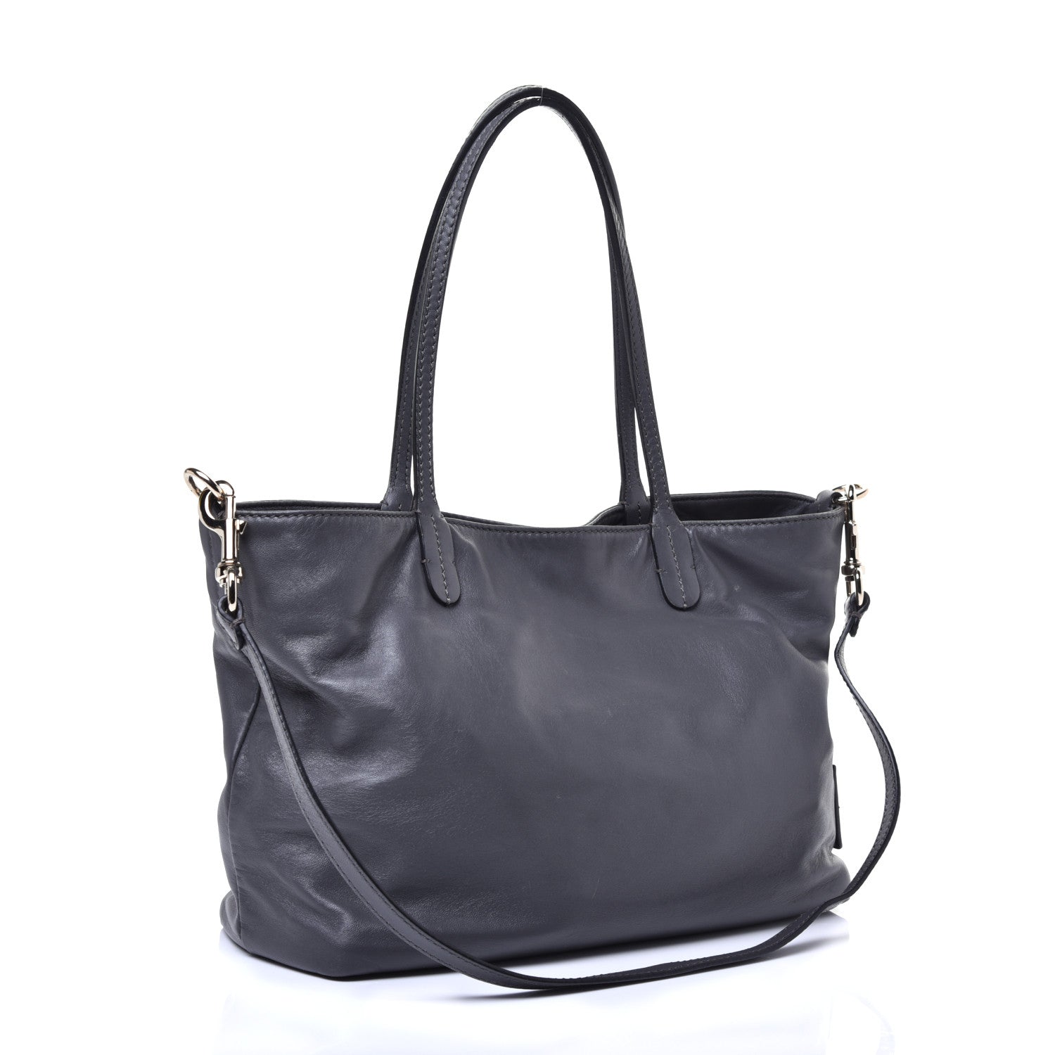 Valentino Garavani Nappa Studded Rosette Tote Grey 3 of 10