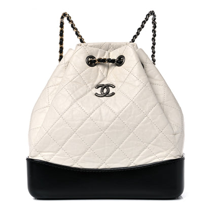 Chanel Aged Calfskin Quilted Small Gabrielle Backpack Black White 2 of 11