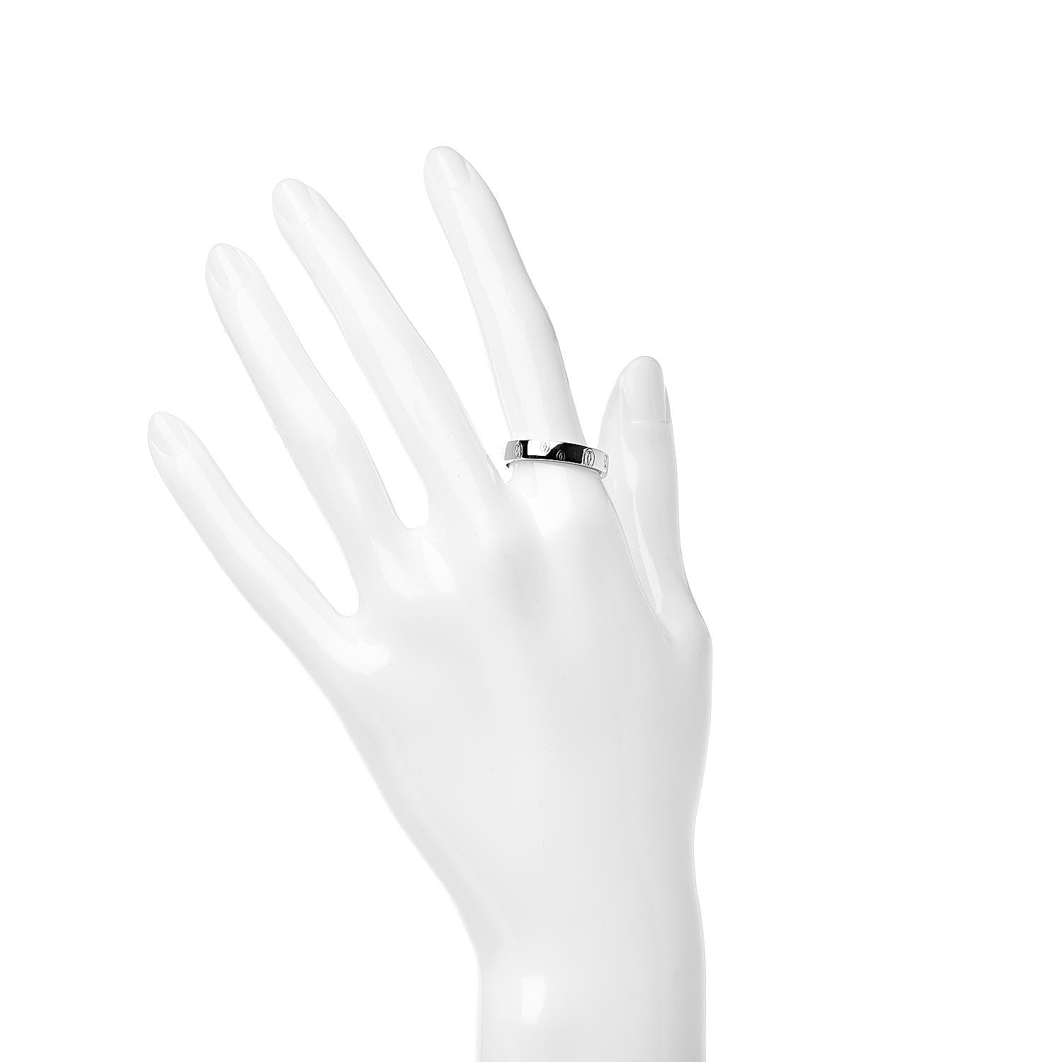 Cartier 18K White Gold 4mm Happy Birthday Band Ring 57 8 2 of 4