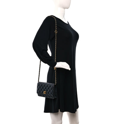 Chanel Pearly Caviar Quilted Fit For You Wallet On Chain WOC Black 2 of 9