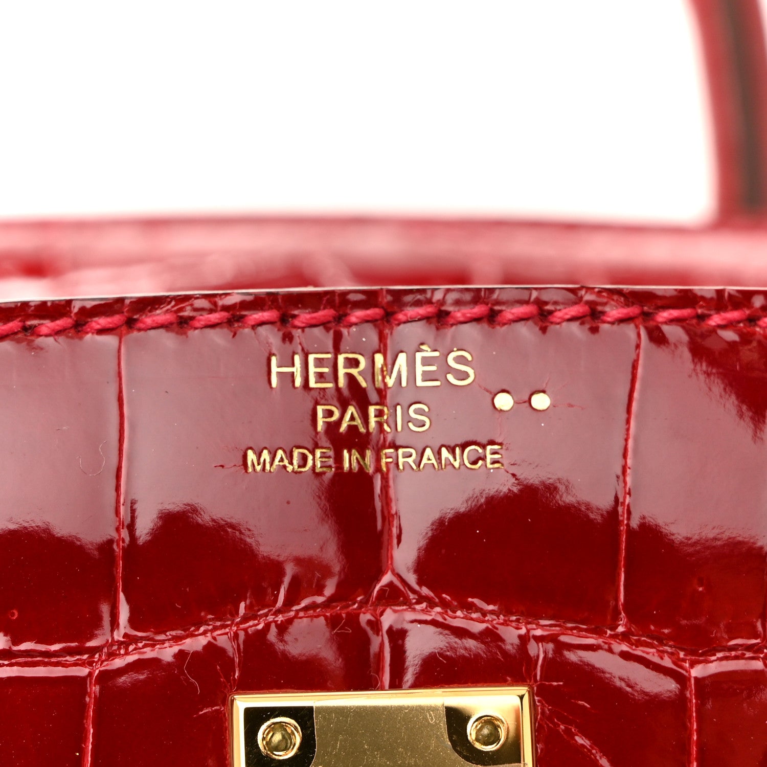 Hermes Shiny Niloticus Crocodile Birkin 25 Rouge Casaque 6 of 11