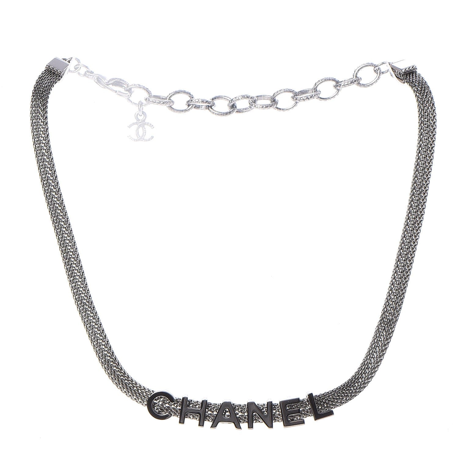 Chanel Ruthenium Logo Choker Necklace 3 of 5