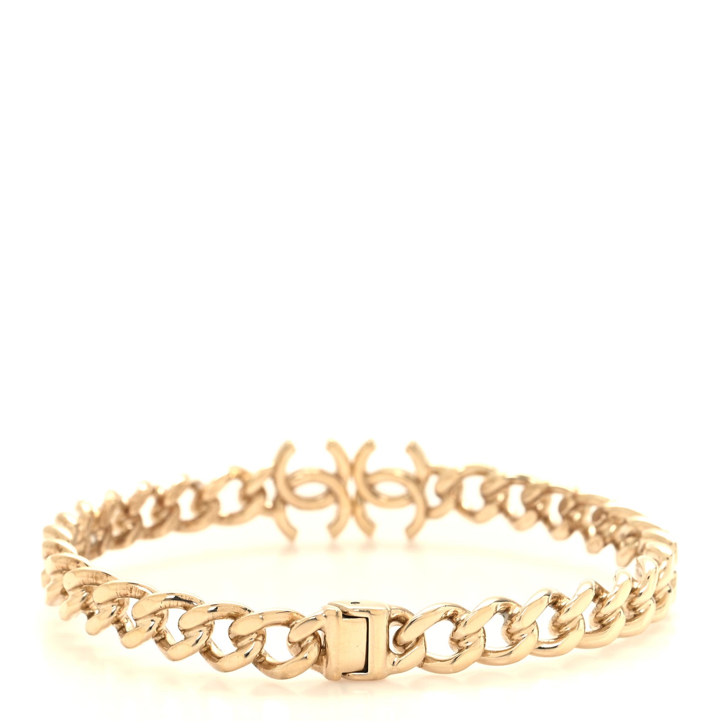 Metal CC Chain Link Choker Necklace M Gold