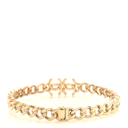 Chanel Metal CC Chain Link Choker Necklace M Gold 3 of 4