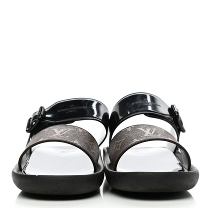 Louis Vuitton Monogram Sunbath Flat Mule Sandals 39 Black 2 of 7