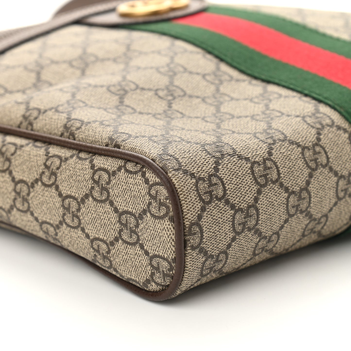 GG Supreme Monogram Web Medium Ophidia Messenger Bag Brown