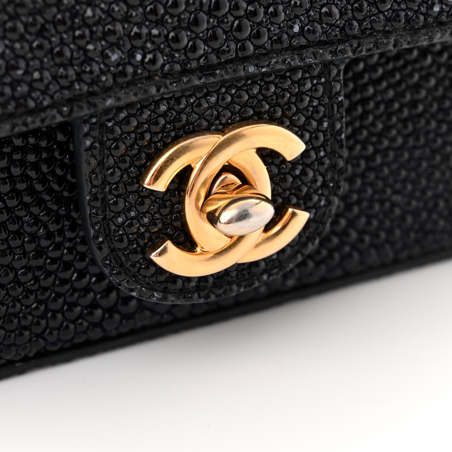 Chanel Galuchat Stingray Mini Flap Black 11 of 15