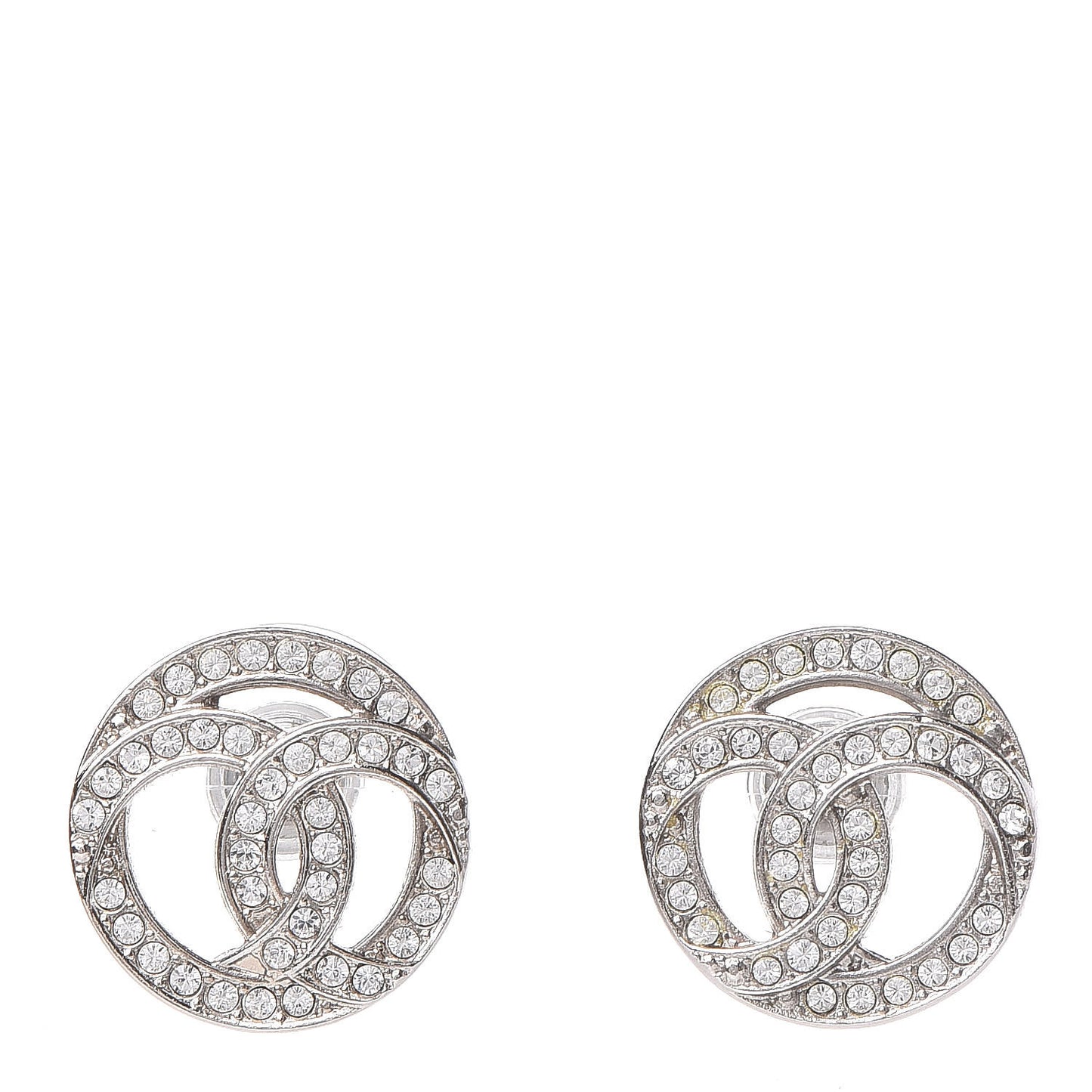 Crystal CC Earrings Silver