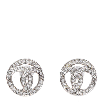 Chanel Crystal CC Earrings Silver 1 of 5