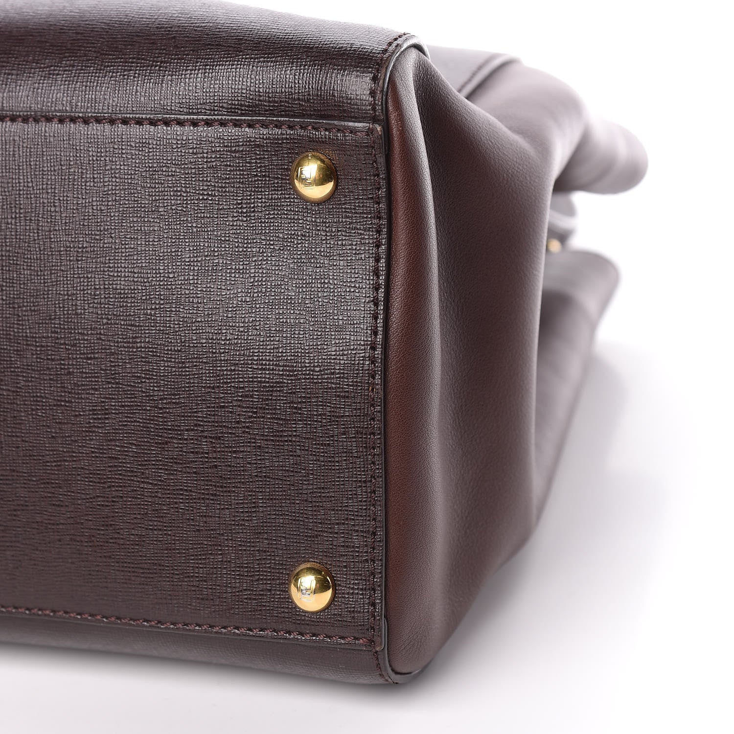 Fendi Vitello Elite Flamingo Regular 2Jours Tote Moro Marrone Nocciola 6 of 13