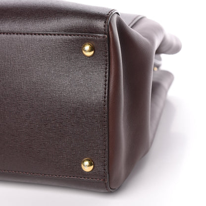 Fendi Vitello Elite Flamingo Regular 2Jours Tote Moro Marrone Nocciola 6 of 13