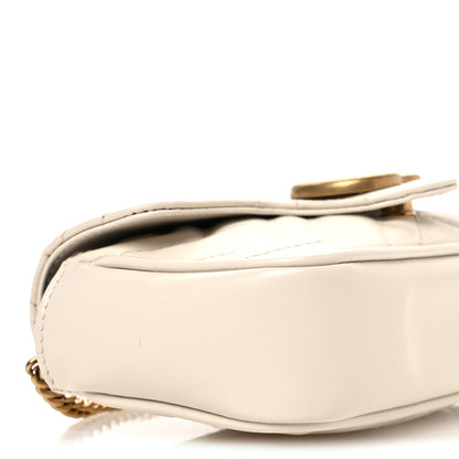 Gucci Calfskin Matelasse Super Mini GG Marmont Shoulder Bag White 9 of 11
