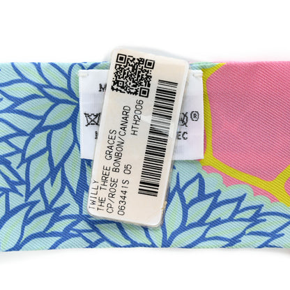 Hermes Silk The Three Graces Twilly Rose Bonbon Canard 3 of 4