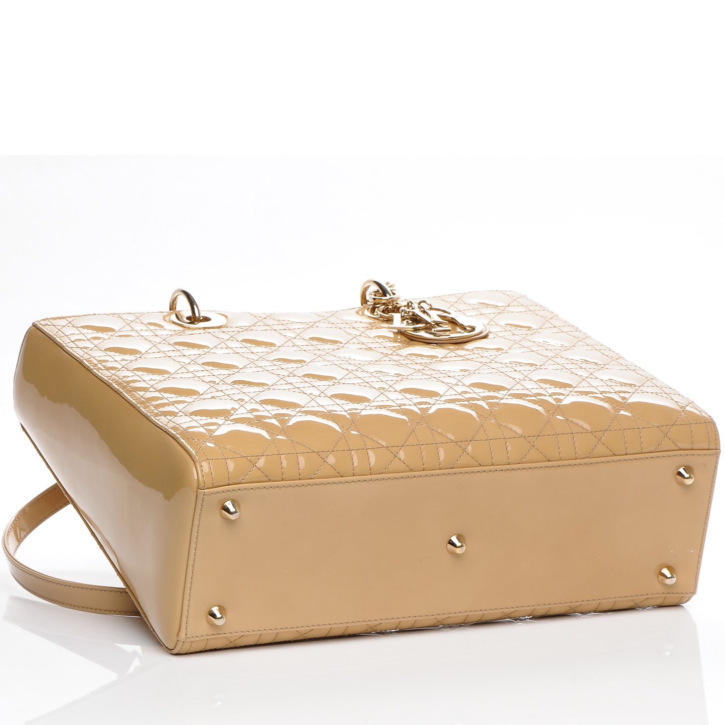 Patent Cannage Large Lady Dior Beige