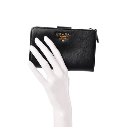Prada Saffiano Compact Wallet Nero Black 2 of 8