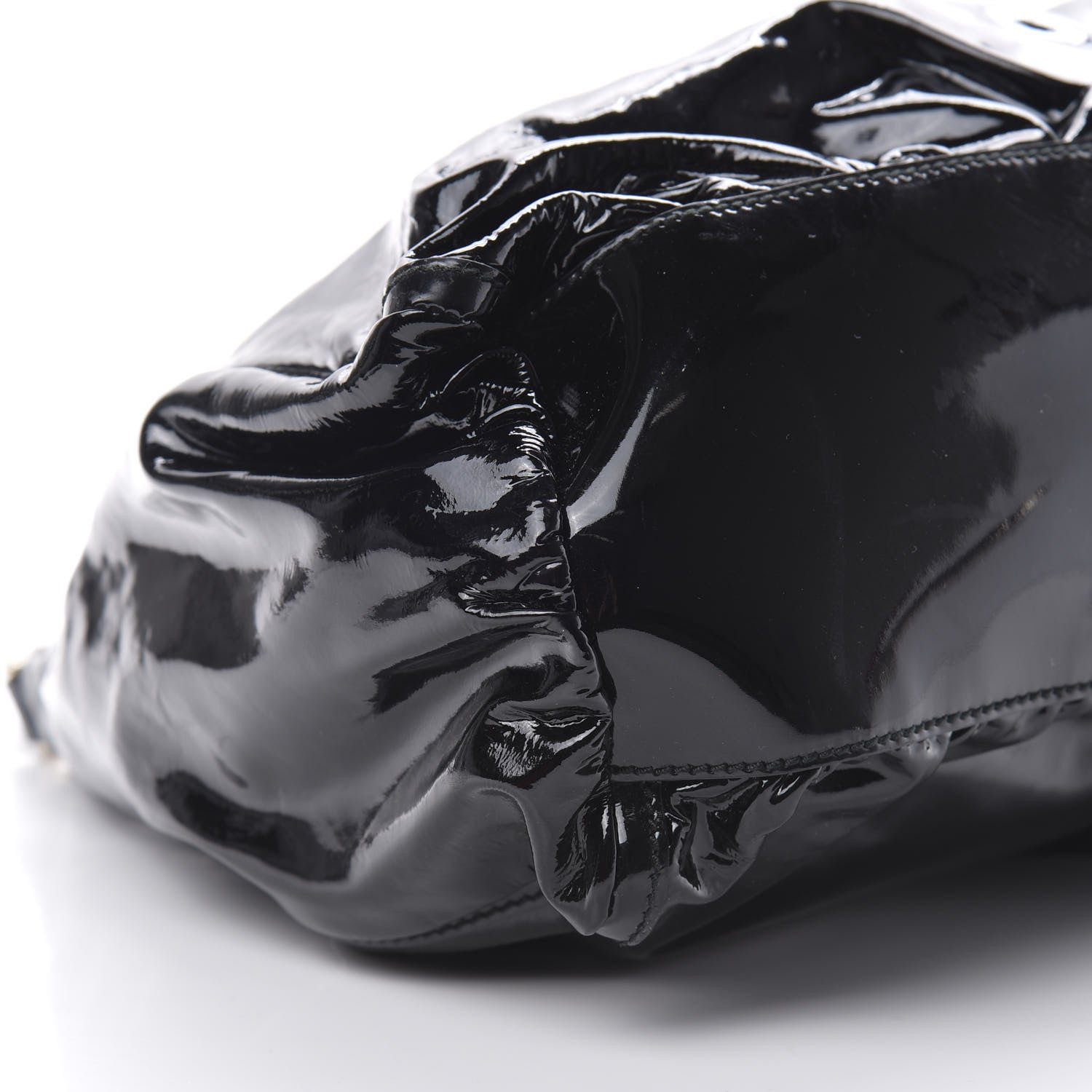 Gucci Patent Large D Gold Ring Hobo Black 9 of 13