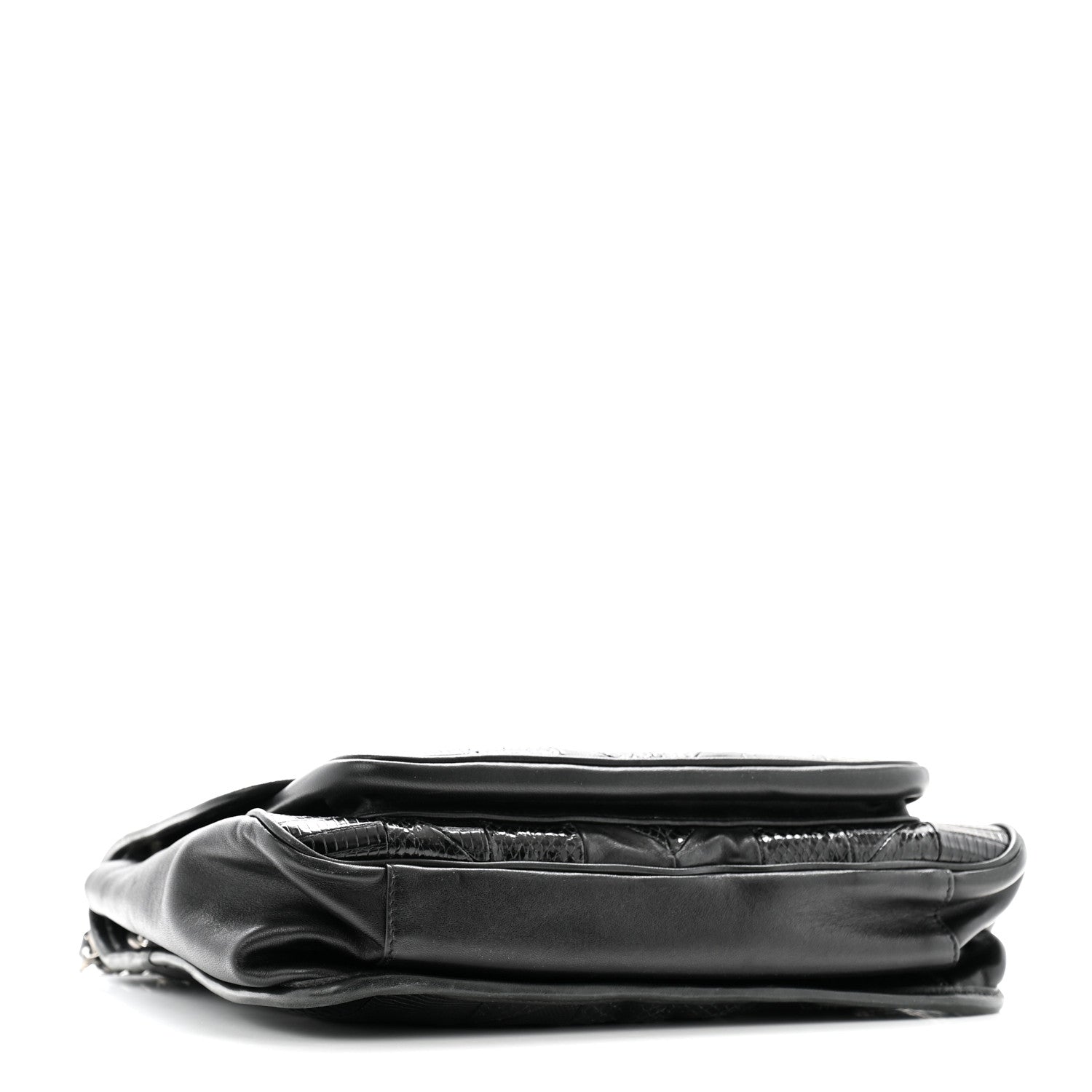 Saint Laurent Calfskin Ayers Patchwork Monogram Medium Niki Chain Satchel Black 4 of 11