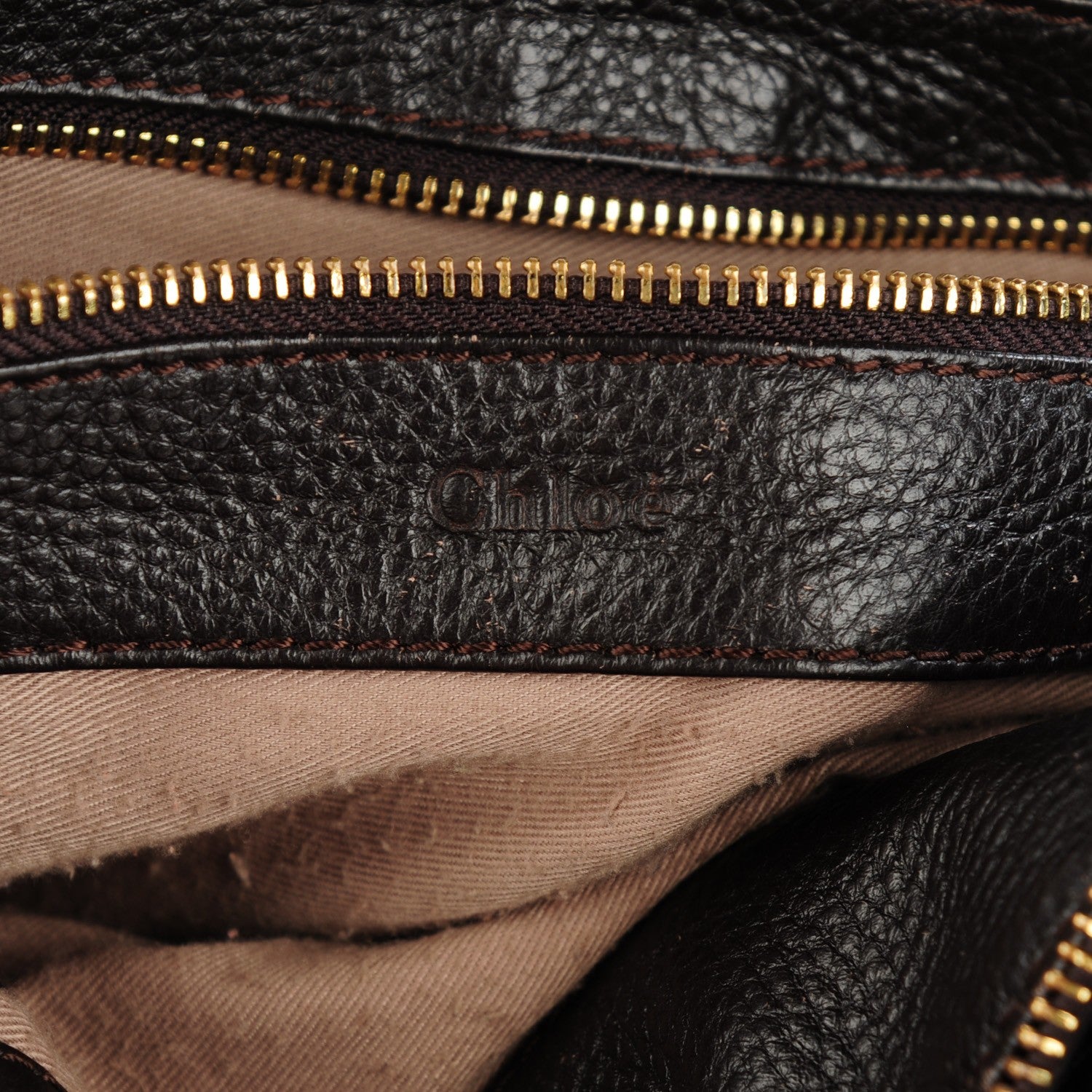 Chloe Calfskin Cary Zipped Shoulder Bag Anthracite 7 of 7
