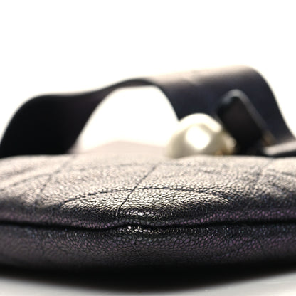 Chanel Iridescent Caviar Medium Night by the C Pouch Clutch Black 10 of 11