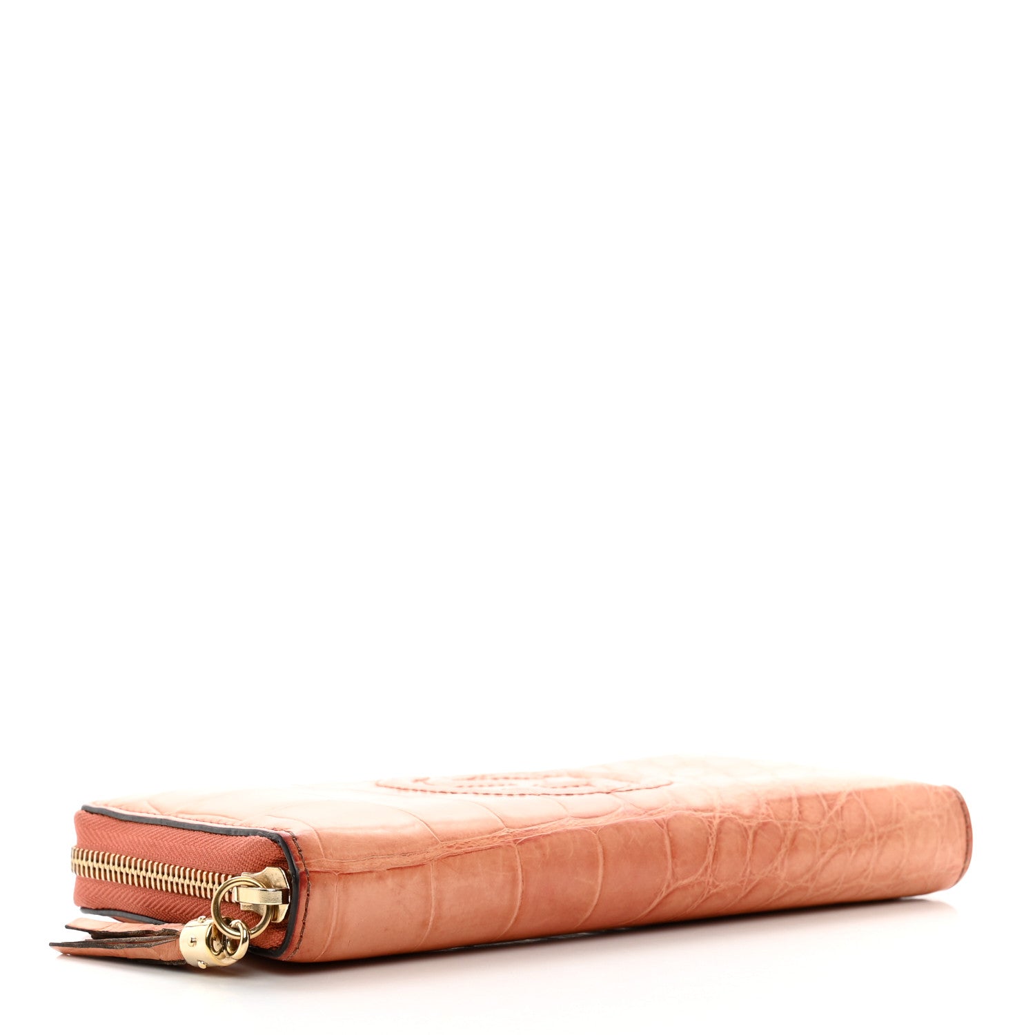 Gucci Crocodile Soho Zip Around Wallet Orange 4 of 8