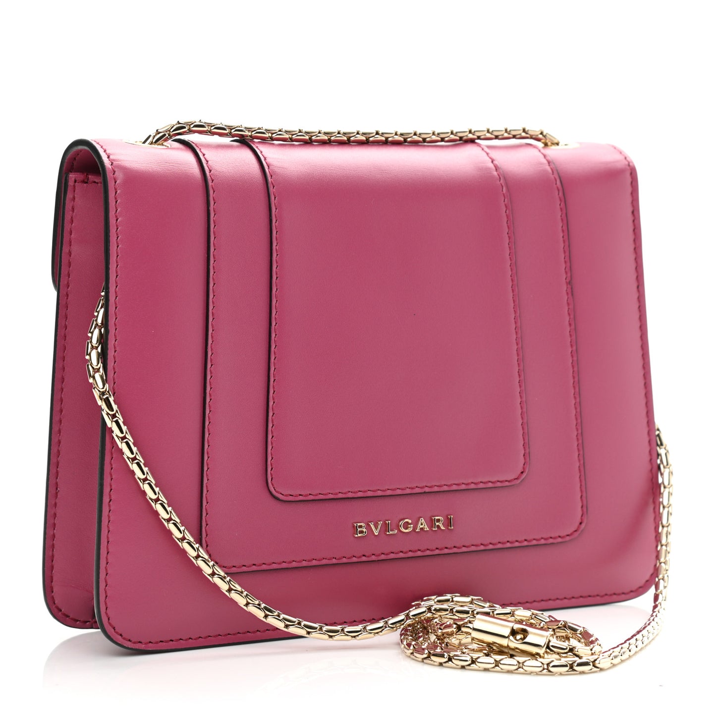 Calfskin Small Serpenti Forever Snake Strap Crossbody Bag Pink