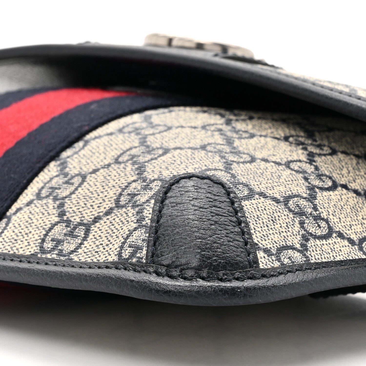 Gucci GG Supreme Monogram Web Small Ophidia Belt Bag 90 36 Beige Navy 9 of 10